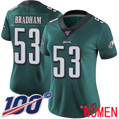 Women Philadelphia Eagles 53 Nigel Bradham Midnight Green Team Color Vapor Untouchable NFL Jersey Limited 100th